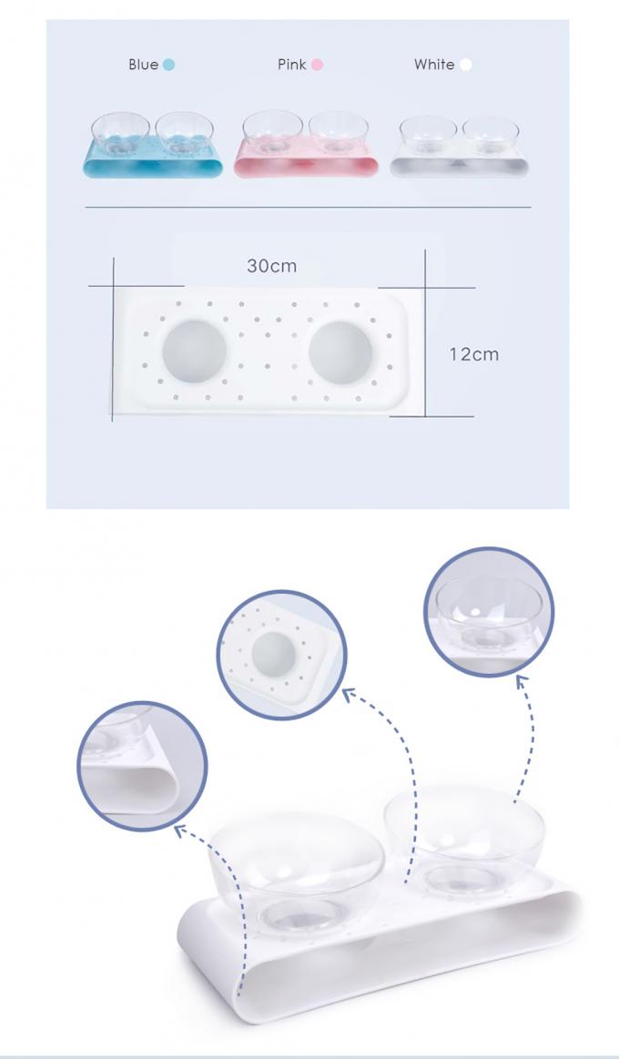 Nuovo stile 2 ciotole ABS Eco-Friendly Diner Set per animali domestici di alimentazione ciotola 4