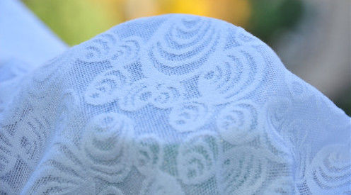 Qualità  White Jacquard Upholstery Fabric Wedding Dress Fabric 57/58" Width LOYAL Brand OEM Fabbrica