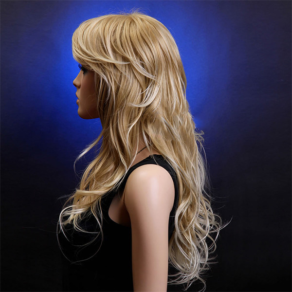 Linea naturale di capelli full lace parrucche per capelli umani con frangia / estensioni di capelli bagnati e ondulati abc
