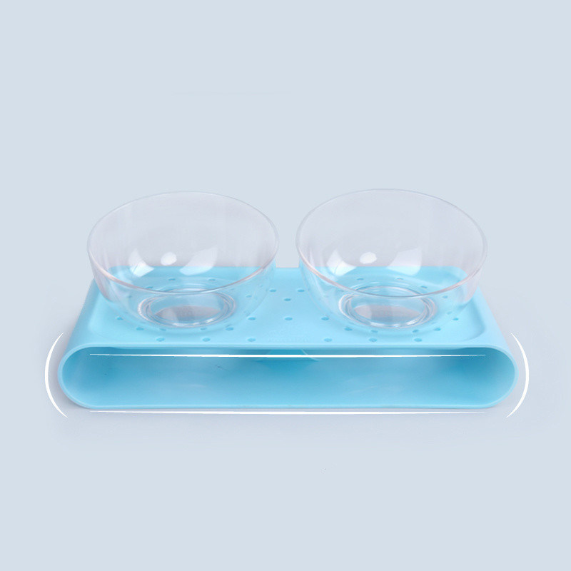 Nuovo stile 2 ciotole ABS Eco-Friendly Diner Set per animali domestici di alimentazione ciotola
