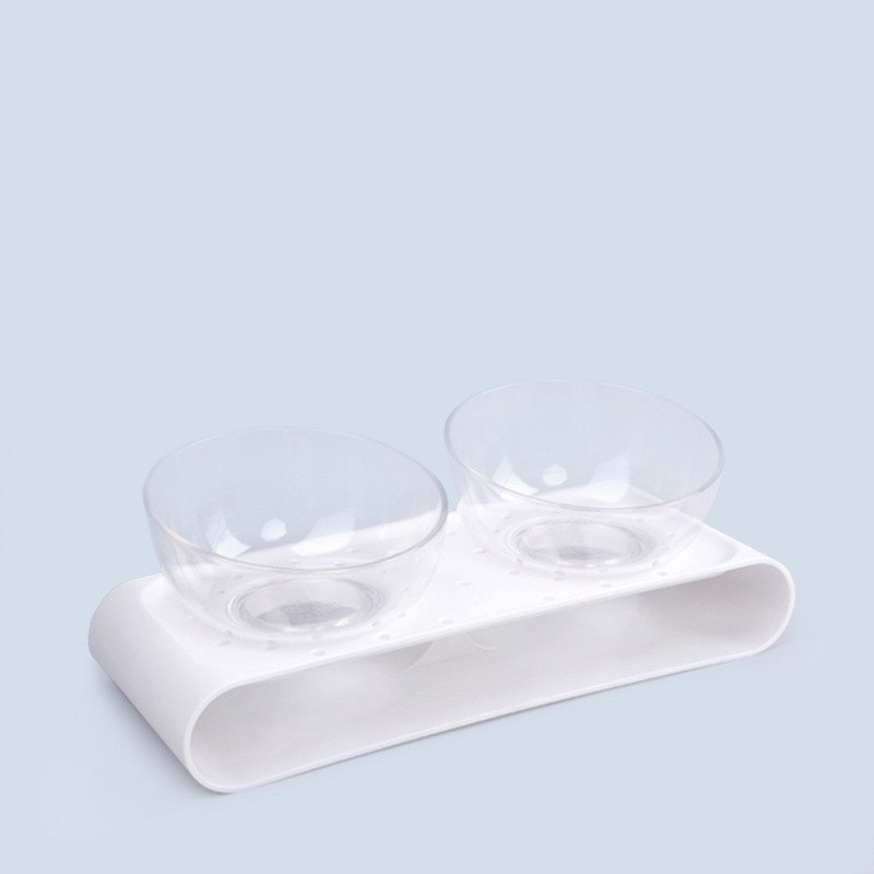 Nuovo stile 2 ciotole ABS Eco-Friendly Diner Set per animali domestici di alimentazione ciotola