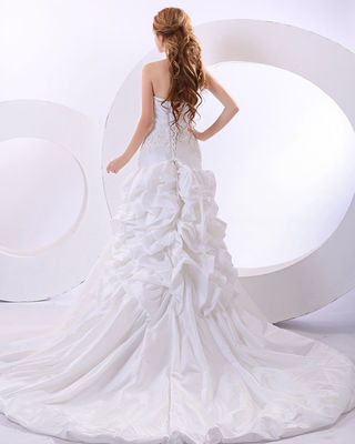 Sexy Colletto V profondo, abiti da sposa con coda lunga, abiti da sposa.