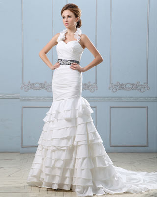 Sexy abito da sposa a schiera aperta, abito da sposa con cintura, abito da sposa da donna.