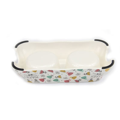 Acciaio inossidabile Dog Bowls Pet Double Diner Bowl di alimentazione