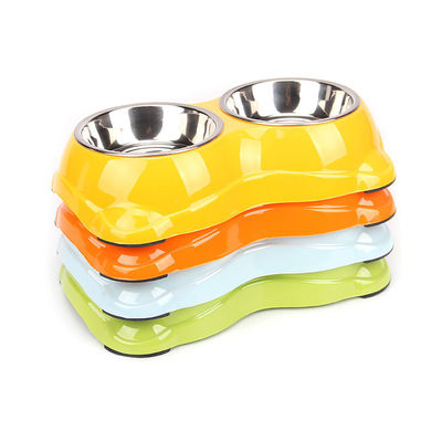 Acciaio inossidabile Pet Bowl Metal Doppio Cat Feeding Dog Bowl