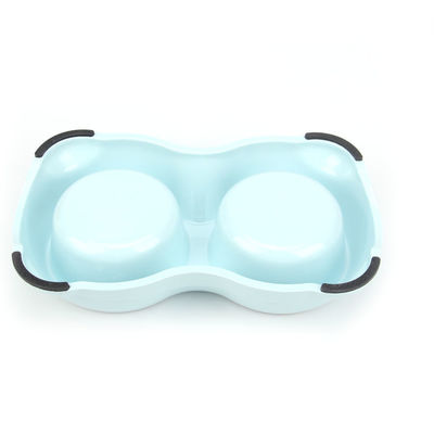 Tazza per animali da compagnia in silicone anti-skip con doppia tazza in acciaio inossidabile