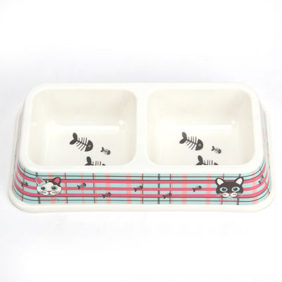 Prezzo all'ingrosso fabbrica personalizzato doppio quadrato Melamina Dog&Cat Pet Bowl