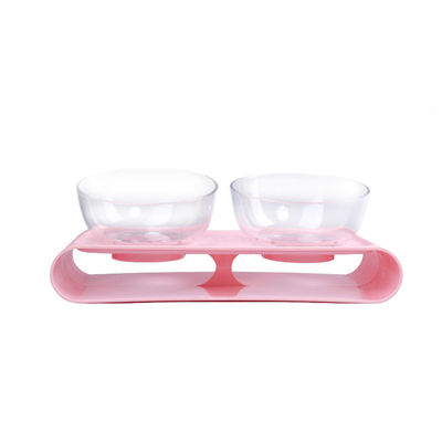 Nuovo stile 2 ciotole ABS Eco-Friendly Diner Set per animali domestici di alimentazione ciotola